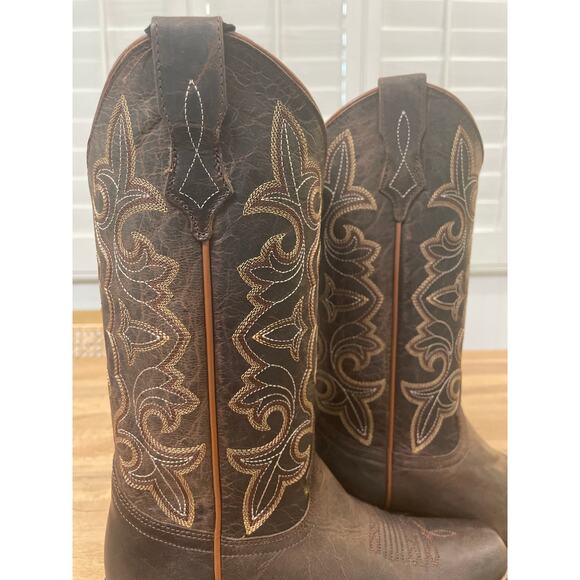 Shyanne Women's Jesse Performance Western Boots Brown Leather 8 NWT Square Toe - Picture 11 of 16